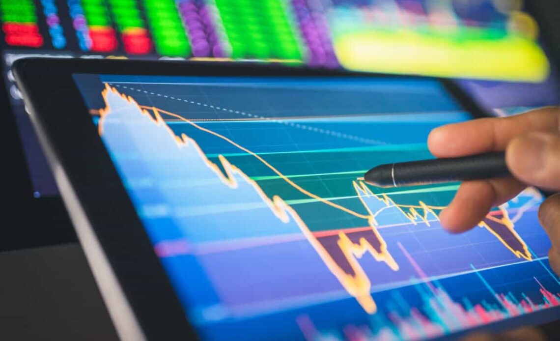 investor looks at volatility chart
