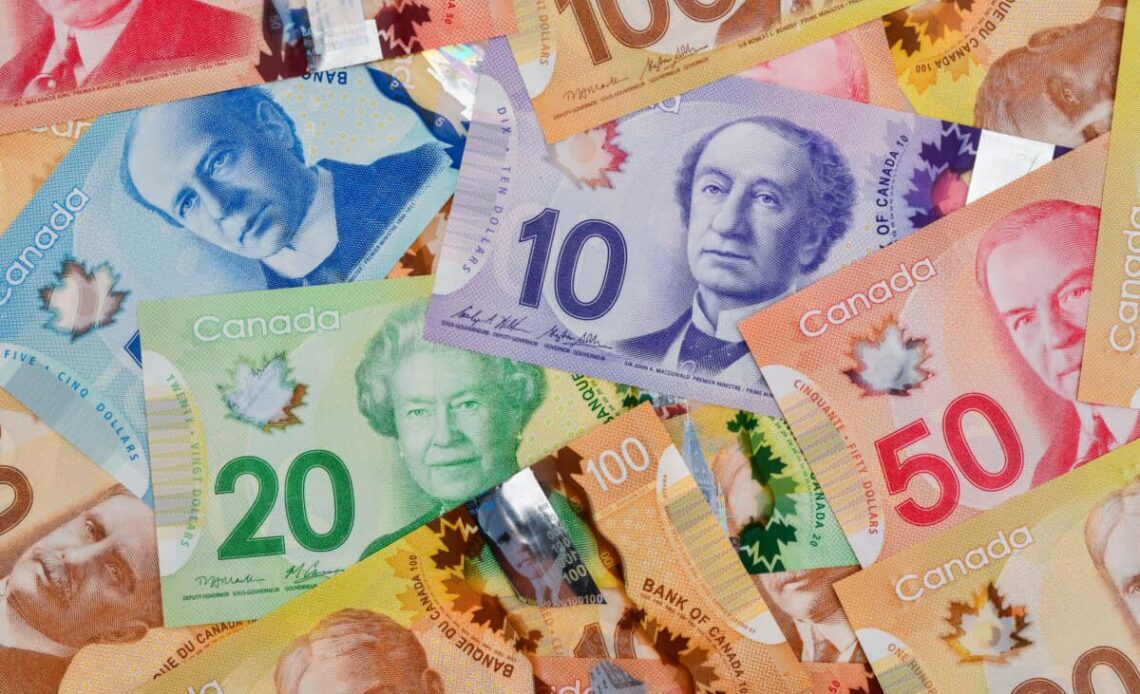 Canadian Dollars bills