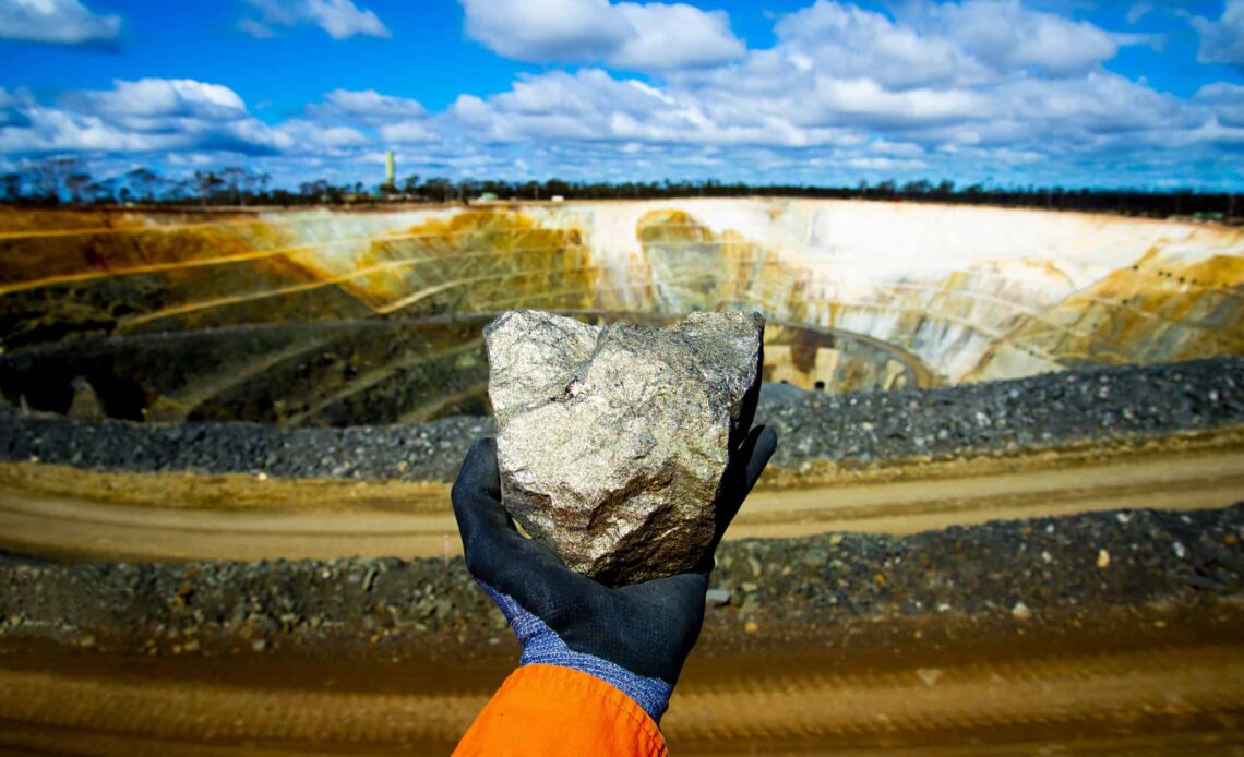 Nickel ore is mined from the ground.