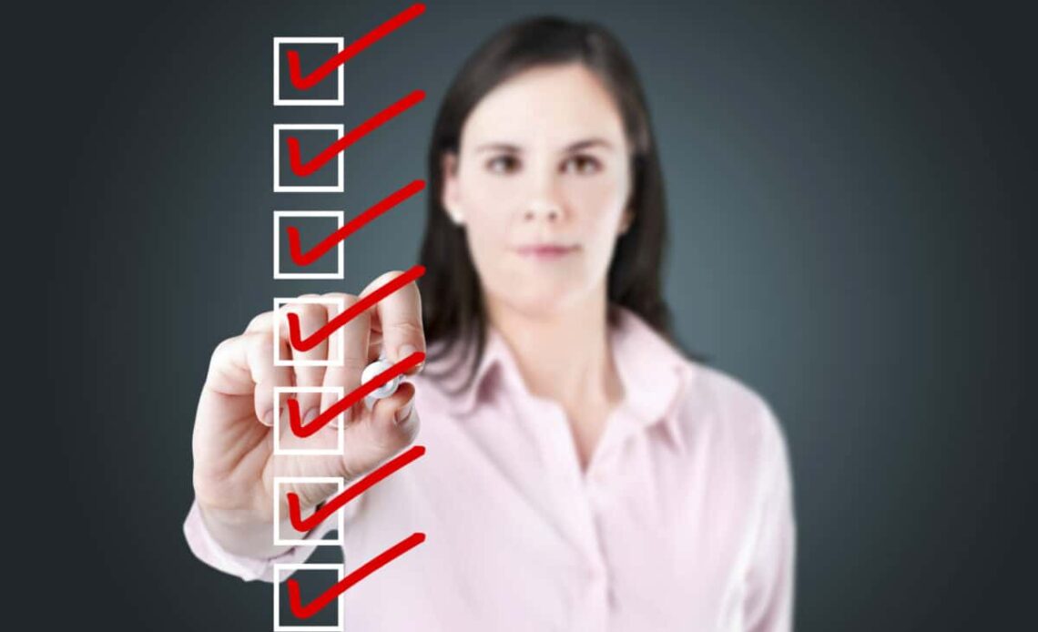 woman checks off all the boxes