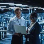 Data center servers IT workers